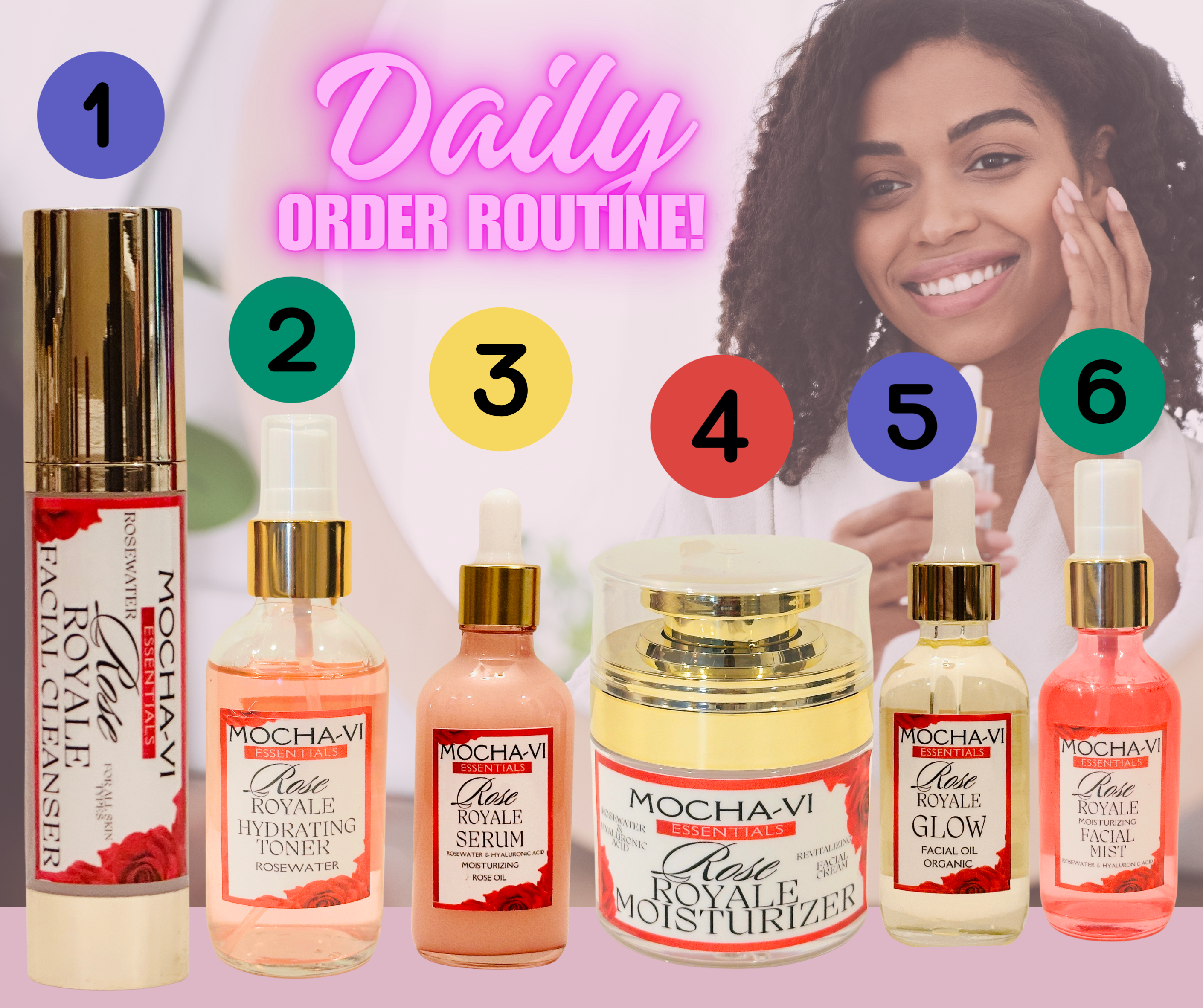 Mocha-Vi Essentials Rose Royale Skincare Bundle